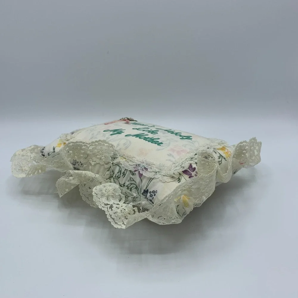 Vintage 1980's Floral Lace Pillow Gift 